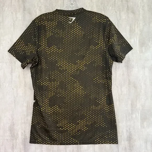 Gymshark Shirt Mens XS Yellow Volt Geometric Athleisure Fitness Gym Workout - Picture 3 of 14